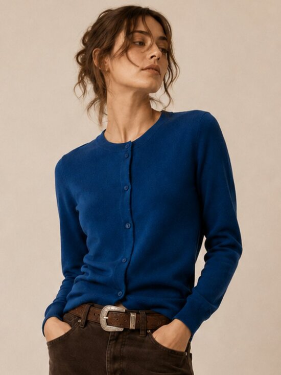 J. Crew Sweaters - J.Crew Caryn Cardigan Teal Blue 100% Cotton Crewneck Sweater Size S